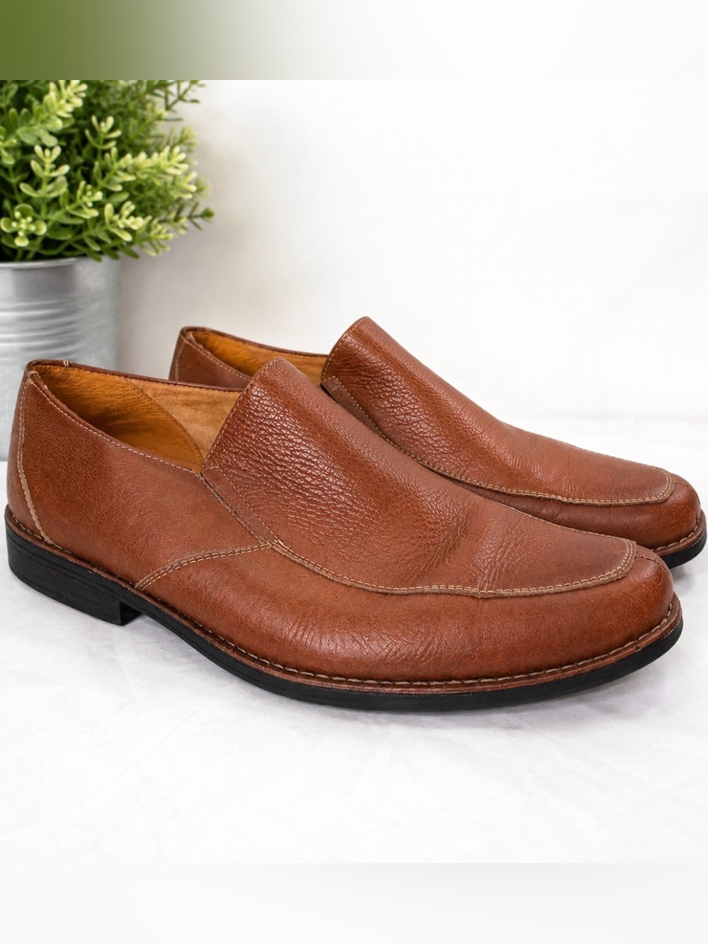 Sandro Moscoloni Brown Leather Comfort Slip-On Loafers Men’s 8